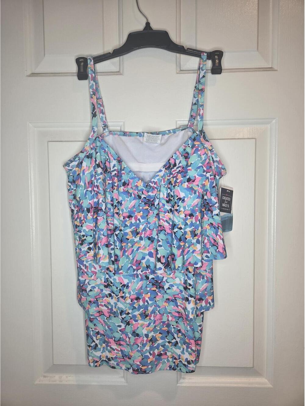 Size 16 - Swim Solutions Floral Print Tankini Swim Top